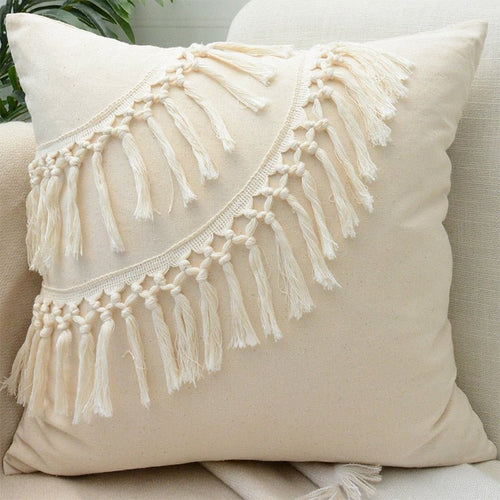 Cream Ivory Nordic Design Square Throw Pillow Covers - The Finishing Touch Decor, LLC