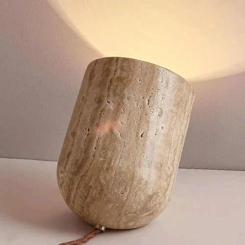 Natural Yellow Cave Stone Travertine Floor Table Lamp - The Finishing Touch Decor, LLC