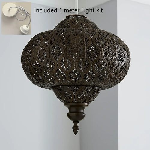 Iron Moroccan Mandela Pattern Pendant Shade Light - The Finishing Touch Decor, LLC