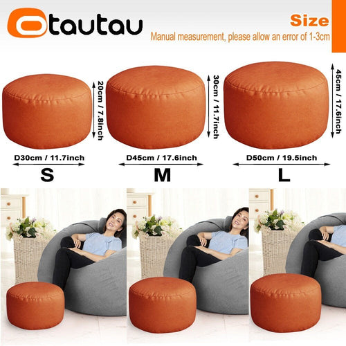 Faux Leather Small Round Foot Stool Pouf - Color Variety - The Finishing Touch Decor, LLC