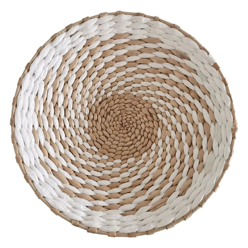 Hanging Seagrass Woven Round Boho Wicker Wall Art - The Finishing Touch Decor, LLC