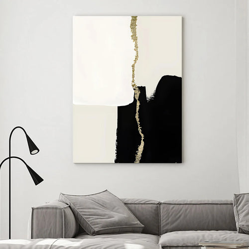 Framed Gold & Black Abstract Art Canvas Painting Print - The Finishing Touch Decor, LLC