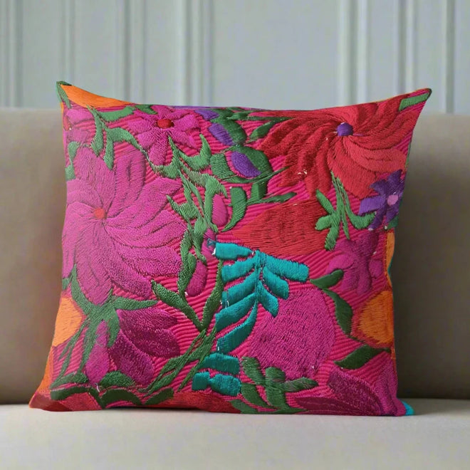 Colorful Pattern Mexican Embroidered Throw Pillow Covers