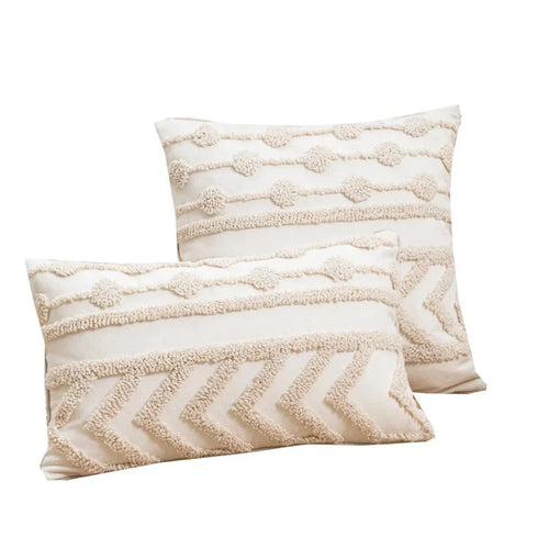 Cream Textured Pattern Nordic Throw Pillow Covers - The Finishing Touch Decor, LLC