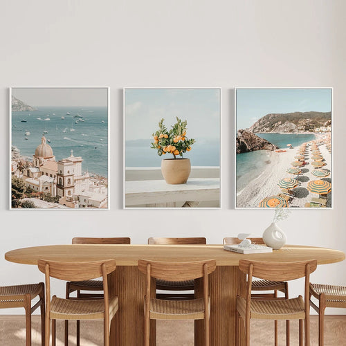 Coastal Amalfi Beach Photograph Canvas Print - The Finishing Touch Decor, LLC