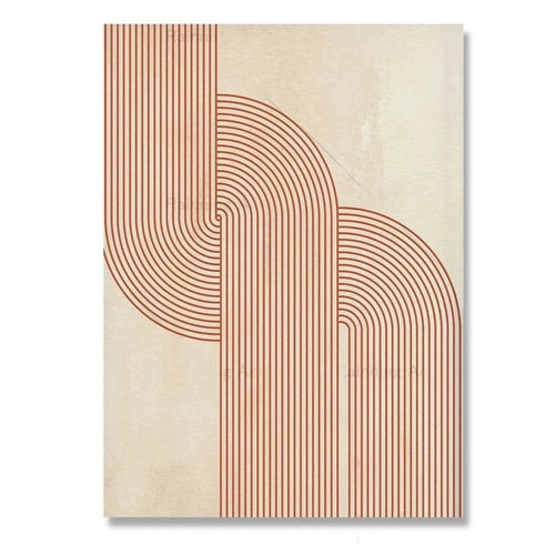 Burnt Orange Abstract Line Minimalist Art Canvas Print - The Finishing Touch Decor, LLC