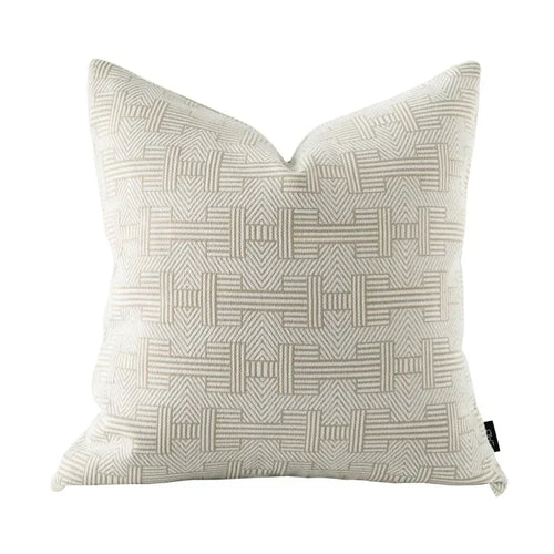 Nordic Light Oatmeal Patterned Throw Pillow Cover - The Finishing Touch Decor, LLC