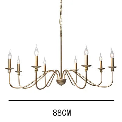 8 Heads Modern Simple And Luxurious American Iron Chandeliers Living Room Kitchen Dining Room Lights Bedroom Study Candle Light