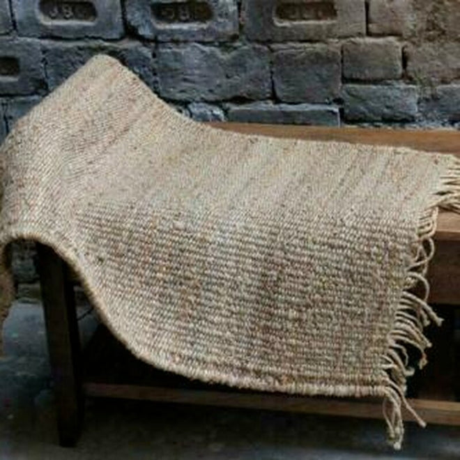 Rectangular Jute Natural Loop Hand-Woven Floor Area Rug - 2x3ft - The Finishing Touch Decor, LLC