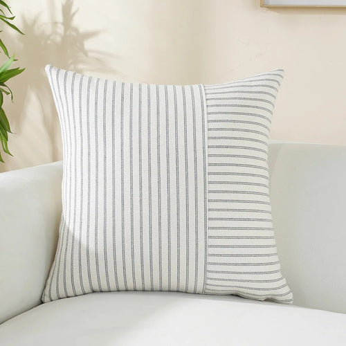 Thick Cotton Linen Pin-Striped Throw Pillow Covers - The Finishing Touch Decor, LLC