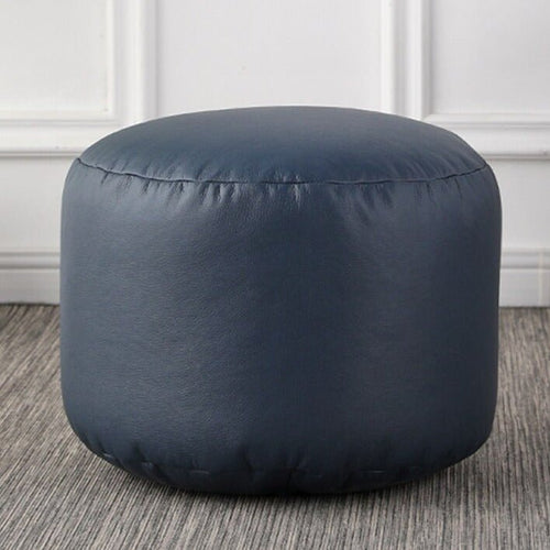 Faux Leather Small Round Foot Stool Pouf - Color Variety - The Finishing Touch Decor, LLC