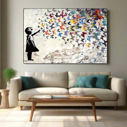 Banksy Street Graffiti Painting Print Canvas Wall Art - The Finishing Touch Decor, LLC