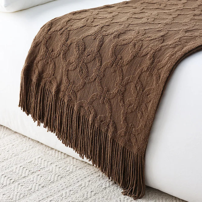 Soft Circular Chain Pattern Cozy Comfort Throw Blanket - The Finishing Touch Decor, LLC