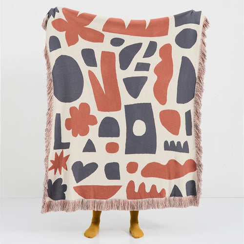 Retro Abstract Pattern Nordic Soft Cotton Throw Blanket - The Finishing Touch Decor, LLC