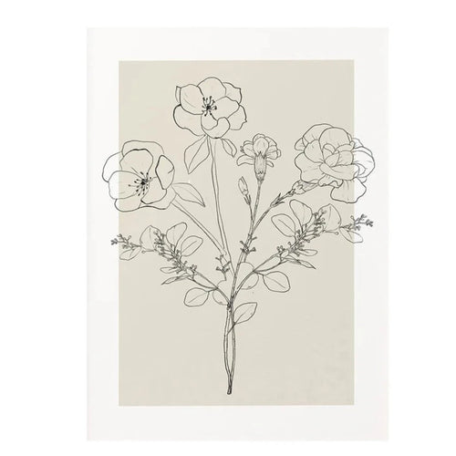 Nordic Flower Sketch Outline Canvas Wall Art Print - The Finishing Touch Decor, LLC