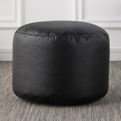 Faux Leather Small Round Foot Stool Pouf - Color Variety - The Finishing Touch Decor, LLC