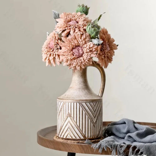 Weathered Ceramic Cottage Milk Jug Vase - The Finishing Touch Decor, LLC