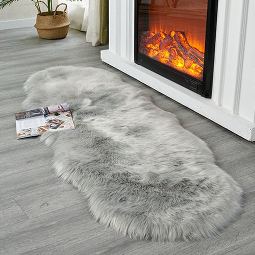 Soft Shaggy White Faux Fur Area Rug Floor & Chair Throw Carpet - The Finishing Touch Decor, LLC