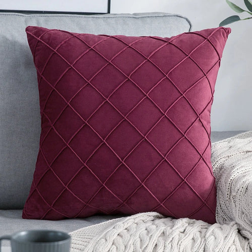 Soft Plaid Velvet Throw Pillow Cushion Covers - The Finishing Touch Decor, LLC