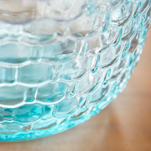 Textured Spanish Teal Blue Recycled Glass Eco-Friendly Vase - The Finishing Touch Decor, LLC