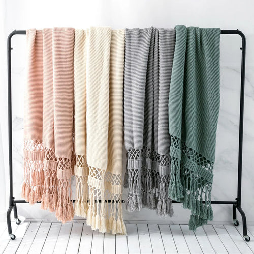 REGINA Brand Tassel Hollow-out Bed Flag Runner Fluffy Weighted Chunky Knit Throw Blanket Home Decorative Sofa Cover Blankets