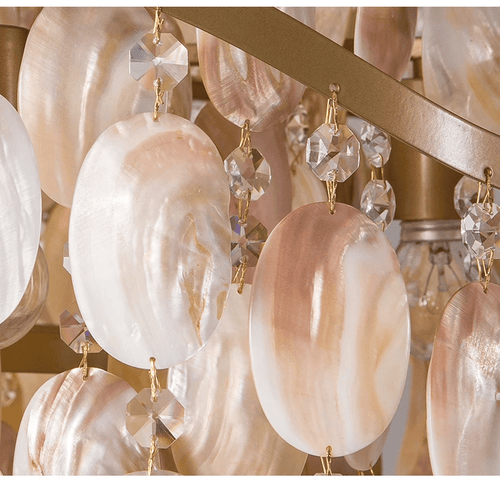 Beachy Conch Shell Coastal Pendant Chandelier Lighting - The Finishing Touch Decor, LLC