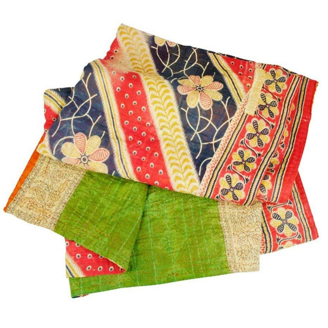 Colorful Bengali Sari "Sacred Mark" Multi-Colored Heavy Throw - The Finishing Touch Decor, LLC