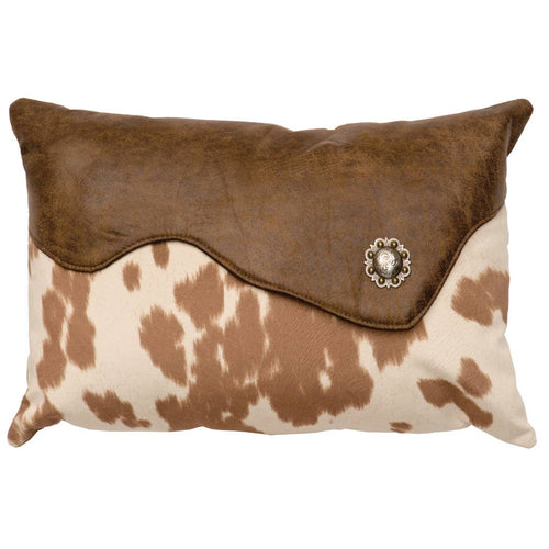 Faux Cow Print Metal Accented Envelope Throw Pillow - The Finishing Touch Decor, LLC