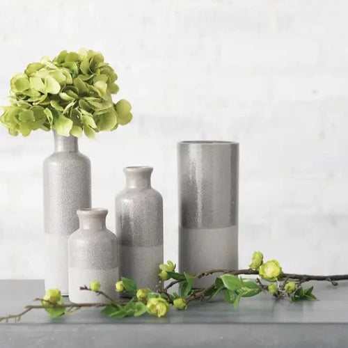 Neutral Simple Two-Toned Ceramic Classic Grey Vase - The Finishing Touch Decor, LLC