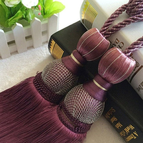 Glam Large Hanging Hair Tassel Curtain Tieback Accessory - 2 pcs Set - The Finishing Touch Decor, LLC