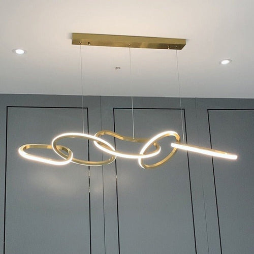 Minimalist Modern Gold Steel Rings Chandelier - The Finishing Touch Decor, LLC