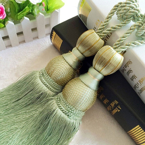 Glam Large Hanging Hair Tassel Curtain Tieback Accessory - 2 pcs Set - The Finishing Touch Decor, LLC