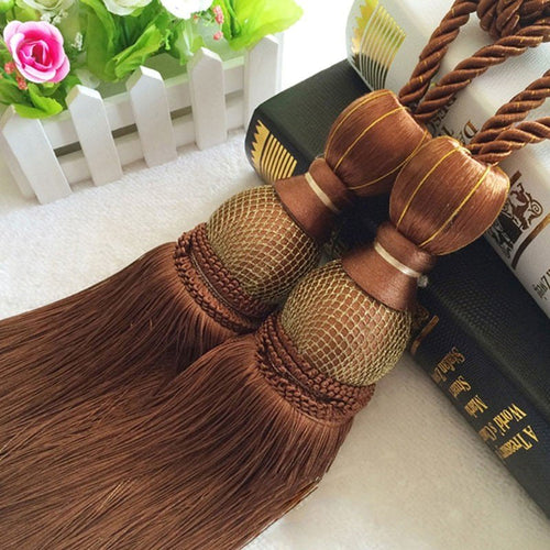 Glam Large Hanging Hair Tassel Curtain Tieback Accessory - 2 pcs Set - The Finishing Touch Decor, LLC