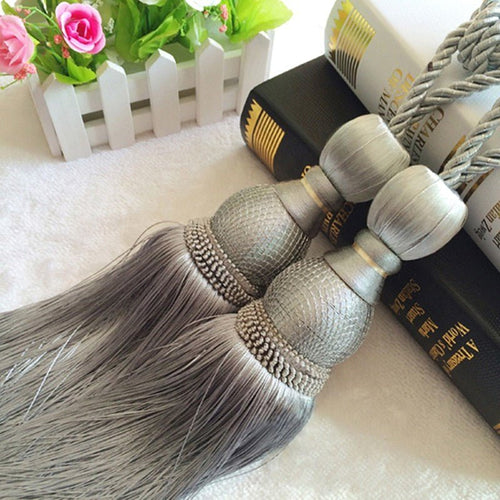 Glam Large Hanging Hair Tassel Curtain Tieback Accessory - 2 pcs Set - The Finishing Touch Decor, LLC