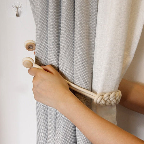 Braided Cotton Rope Magnetic Tieback Curtain Holder - The Finishing Touch Decor, LLC