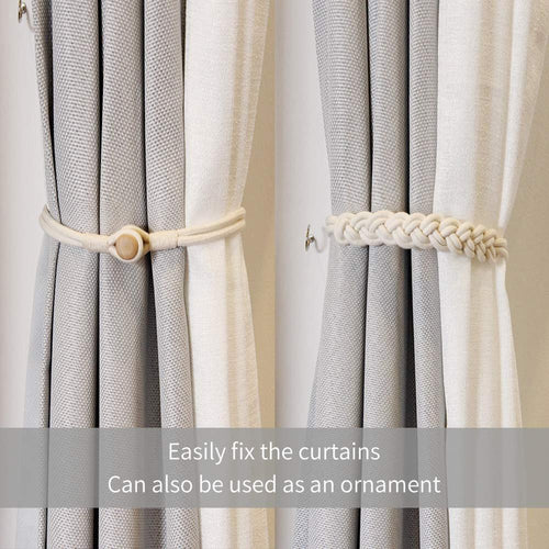 Braided Cotton Rope Magnetic Tieback Curtain Holder - The Finishing Touch Decor, LLC