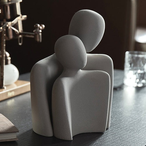 Nestled "Abstract Embrace" Modern Ceramic Figurines - The Finishing Touch Decor, LLC