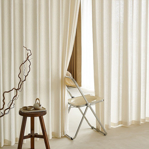 Light Luxury Bohemian Pattern Cream Linen Wabi-sabi Window Curtains - The Finishing Touch Decor, LLC