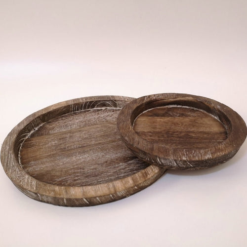 Wood Round Plate Farmhouse Candle Holder Plate - Sz Variety - The Finishing Touch Decor, LLC