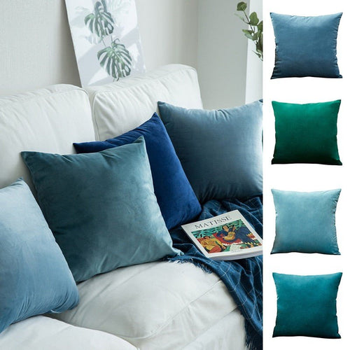 Square Velvet Square Simple Throw Pillows Covers - 45x45cm - The Finishing Touch Decor, LLC