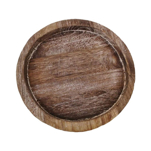 Wood Round Plate Farmhouse Candle Holder Plate - Sz Variety - The Finishing Touch Decor, LLC