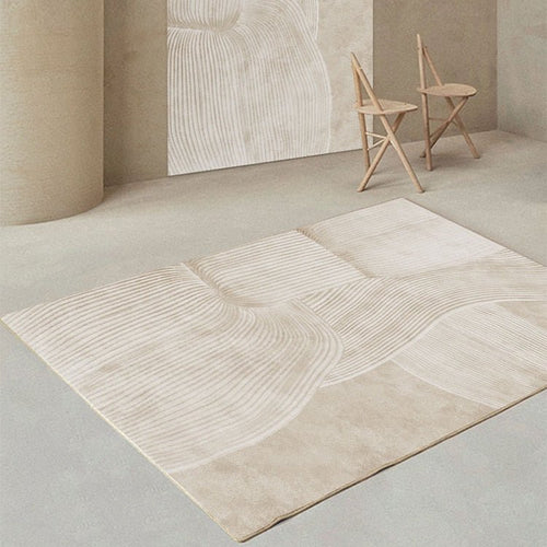 Beautiful Japandi Minimalist Neutral Area Rug - The Finishing Touch Decor, LLC