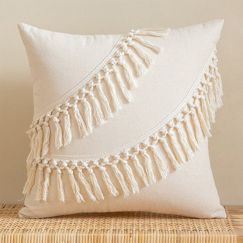 Cream Ivory Nordic Design Square Throw Pillow Covers - The Finishing Touch Decor, LLC