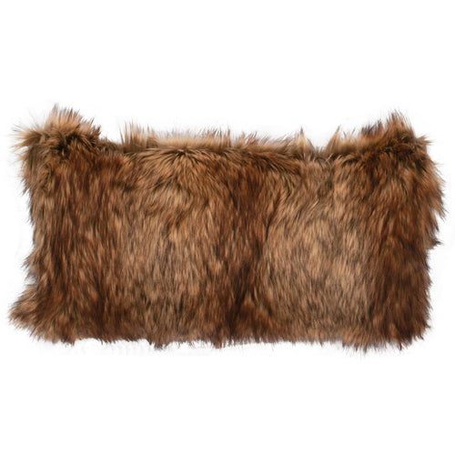 Large FAUX Wolf Fur Rustic Industrial Full Pillow -14x26 - The Finishing Touch Decor, LLC